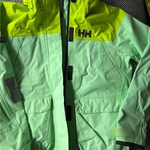 Helly Hansen Two-Tone Lime and Mint Green Shell jacket